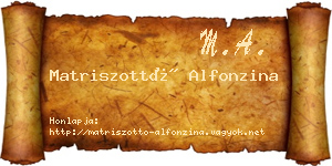 Matriszottó Alfonzina névjegykártya